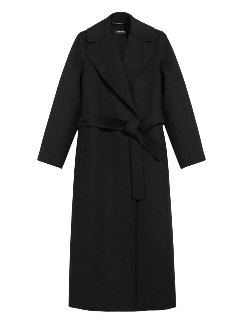 Max Mara Double Draped Black Wrap Coat
