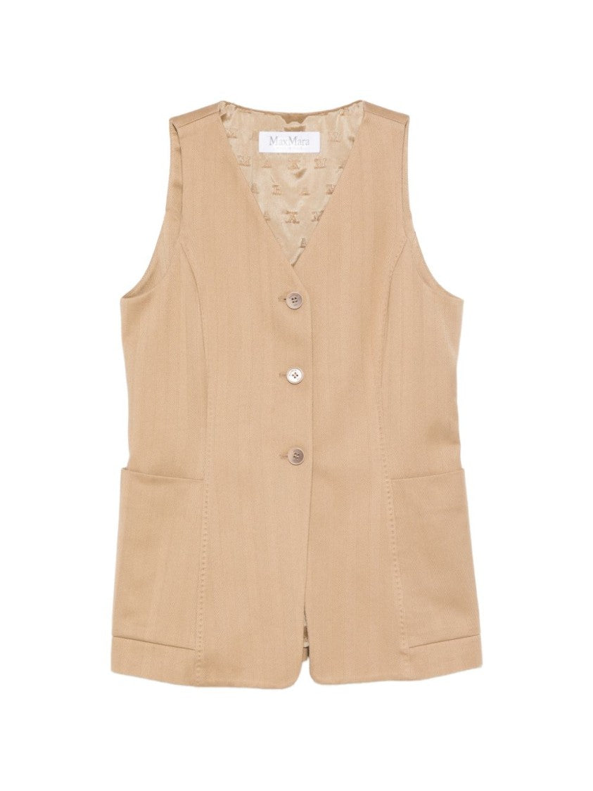 Max Mara Sleeveless Tailored Jacket With V-Neckline