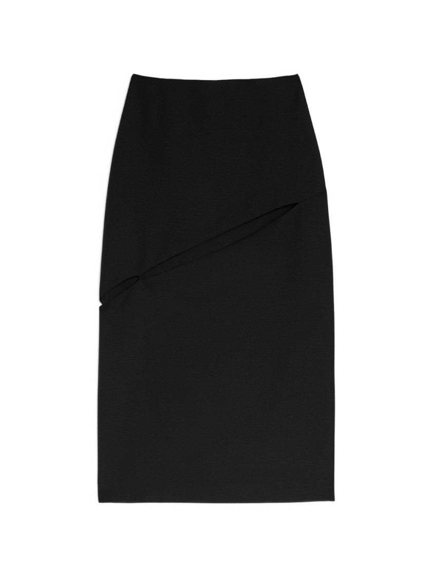 Jil Sander High-Waisted Midi Skirt With Diagonal Cut-Out