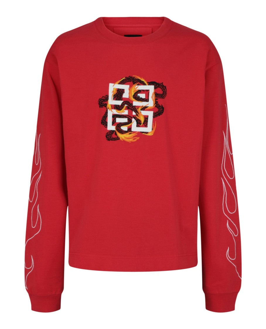 Givenchy Boxy Fit 4G Dragon Long Sleeve Sweatshirt