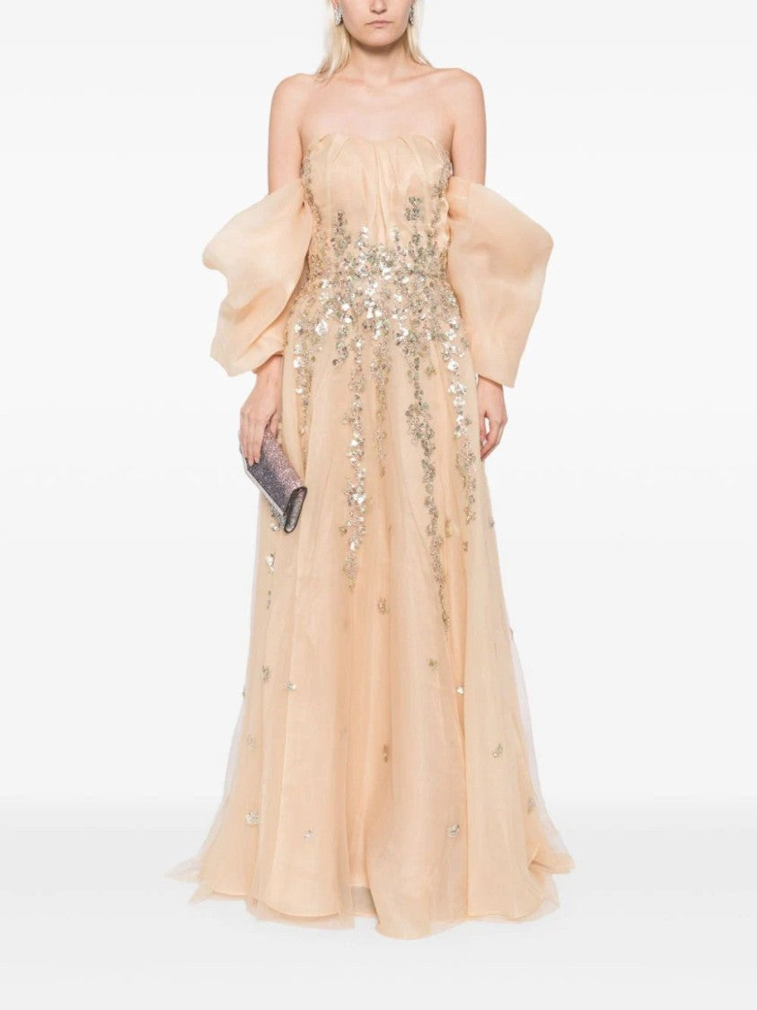 Saiid Kobeisy Organza Dress With Dotted Beading