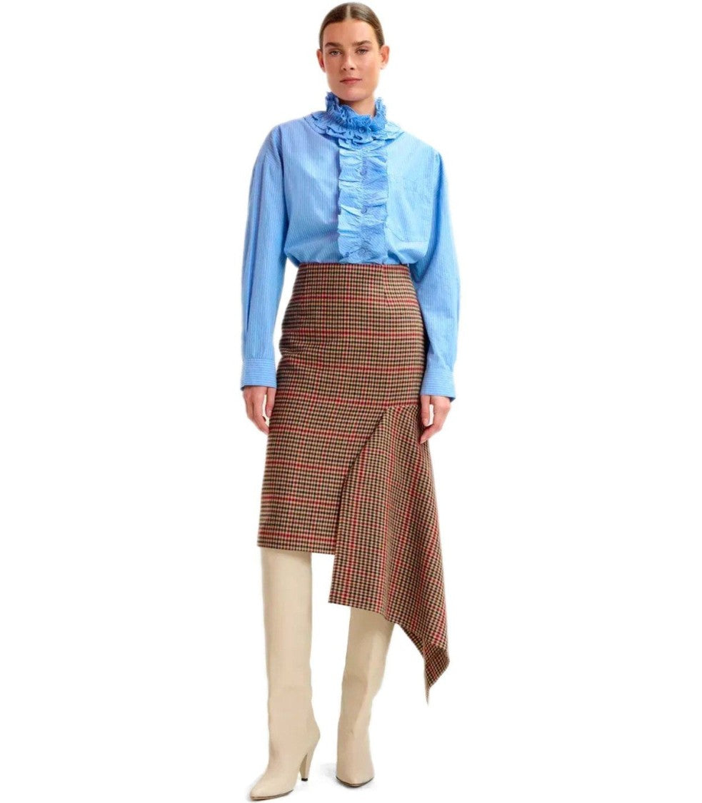 Essentiel Antwerp Ifeather Brown Midi Skirt