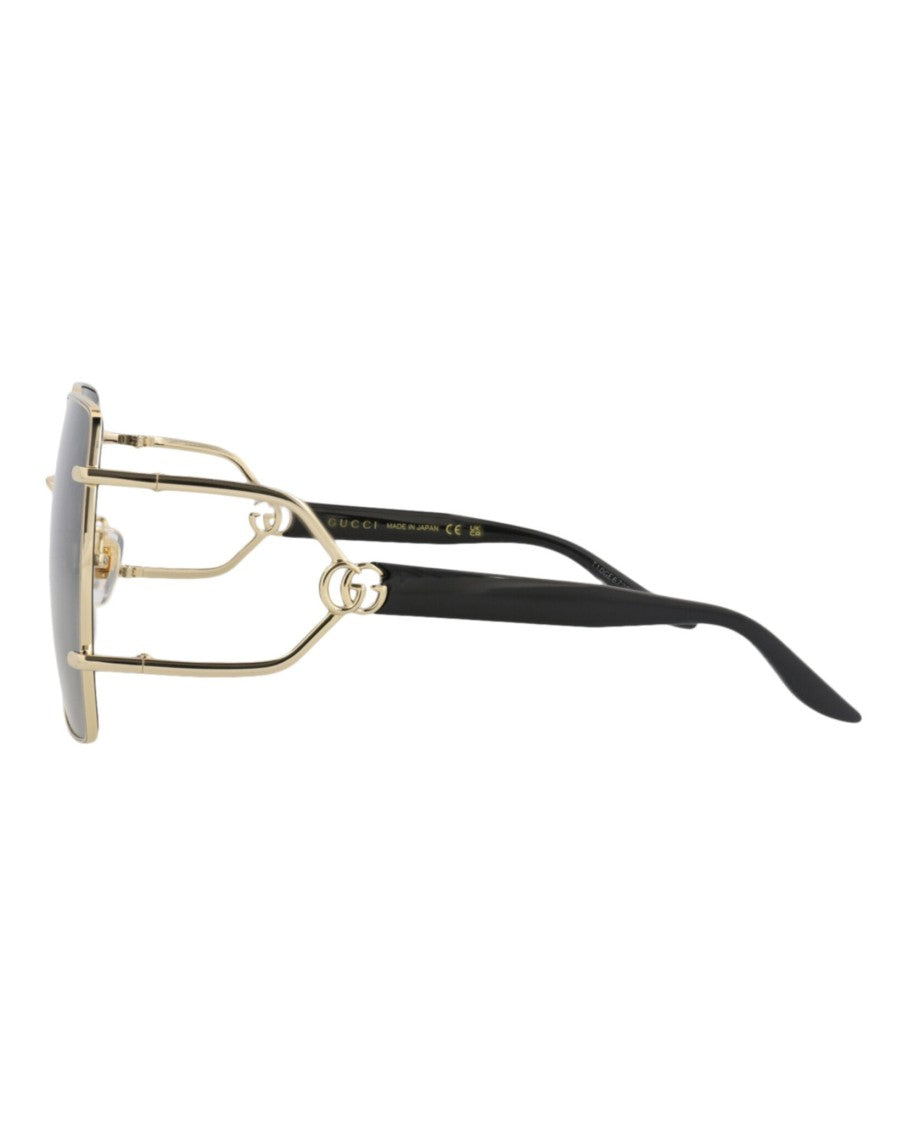 Gucci Square-Frame Metal Sunglasses