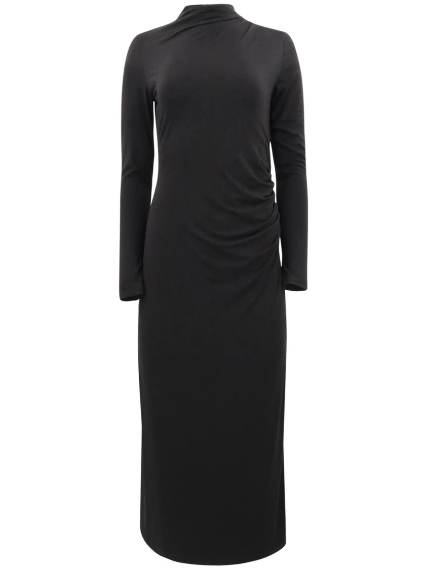 Vince L/S Turtle Nk Rouched Dress