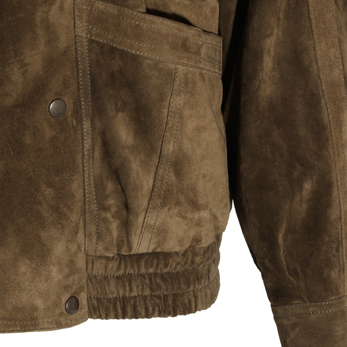 Saint Laurent Brown Zip Flap-Pocket Suede Relaxed-Fit Jacket