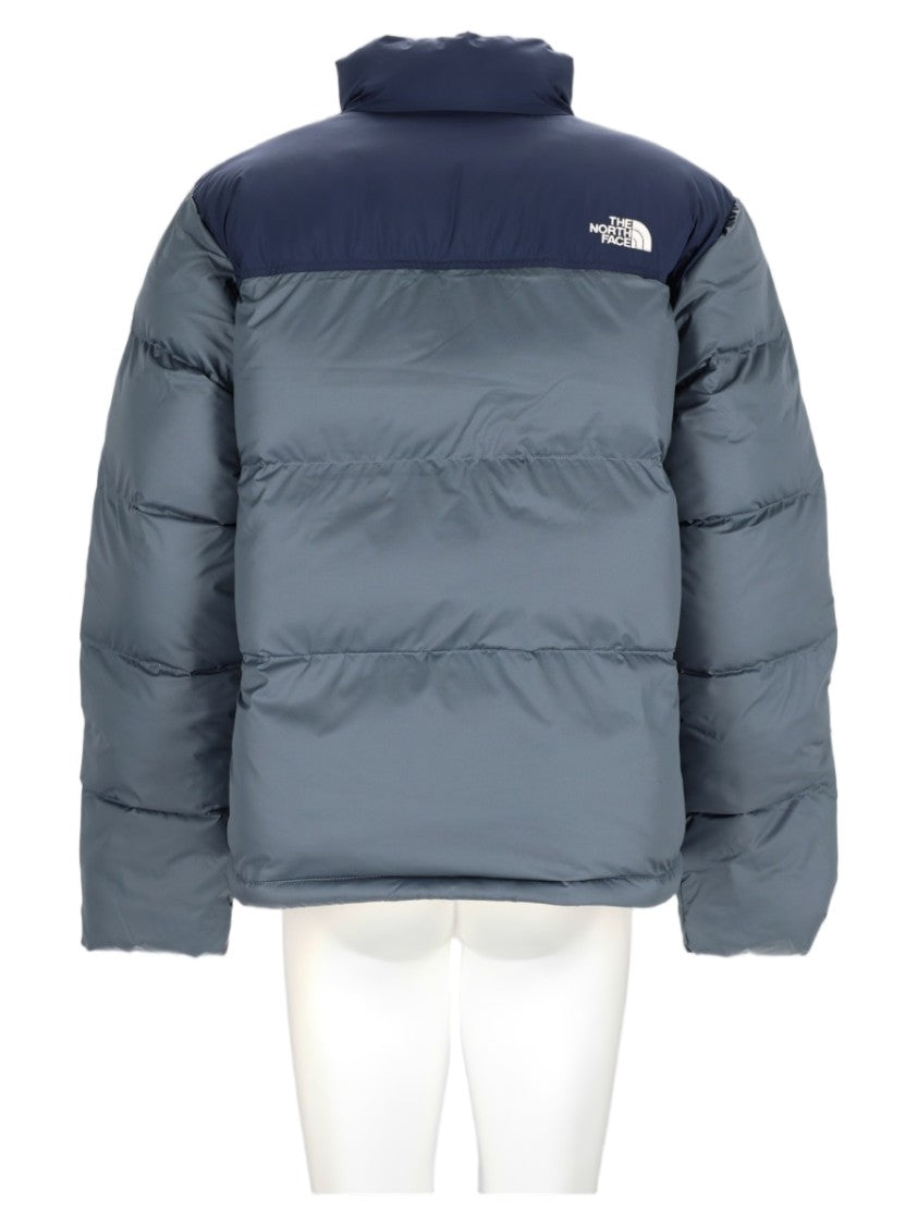 The North Face Grey High-Collar Two-Tone Puffer Sports Jacket