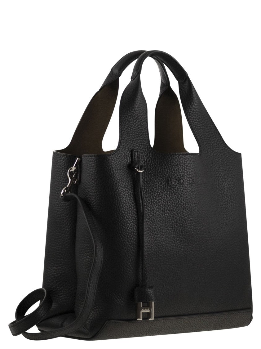 Hogan Shopping Bag In Textured Leather