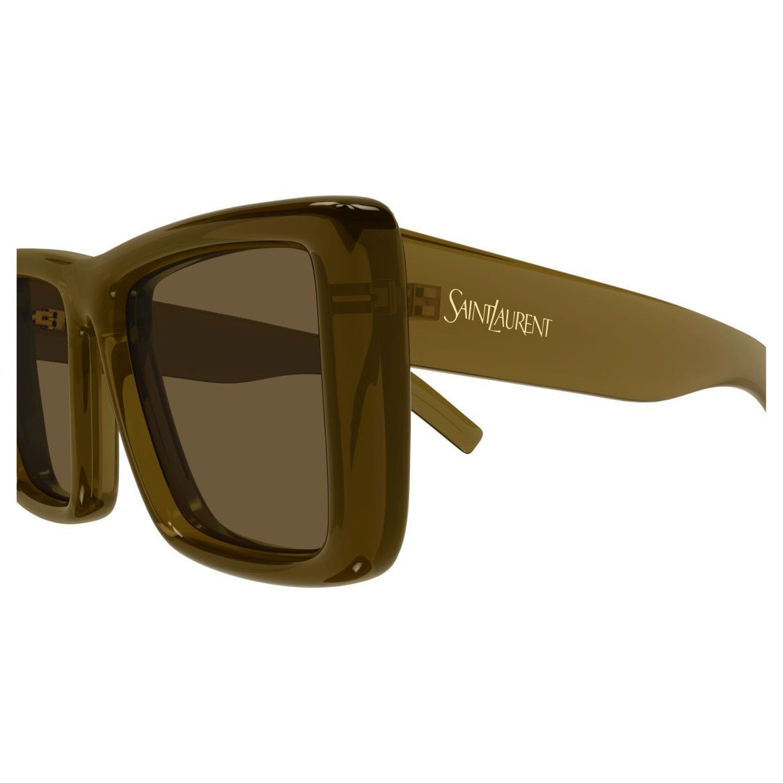 Saint Laurent Oversized Square Frame Sunglasses With Glossy Finish