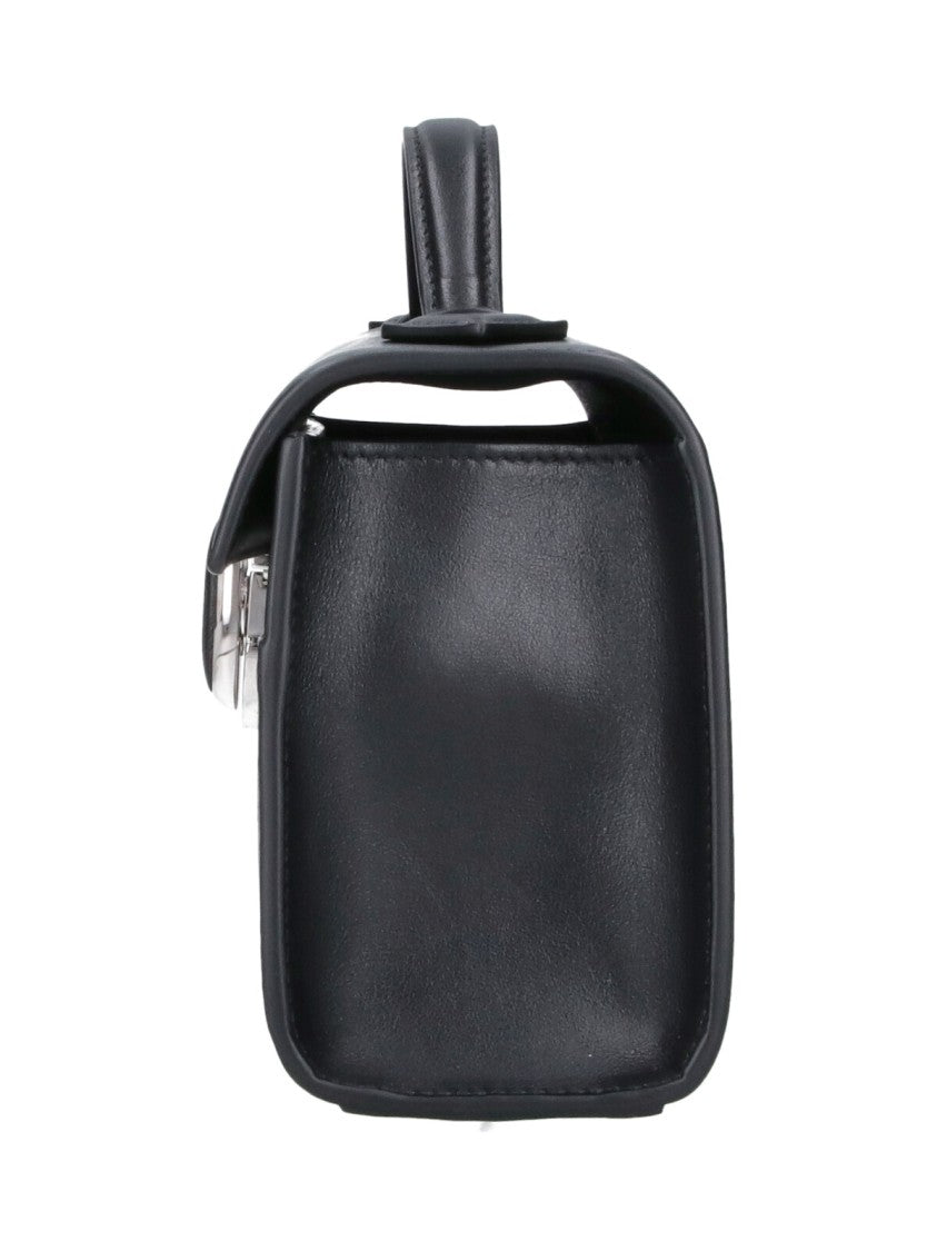 Savette Black Symmetry Twist-Lock Leather Clutch