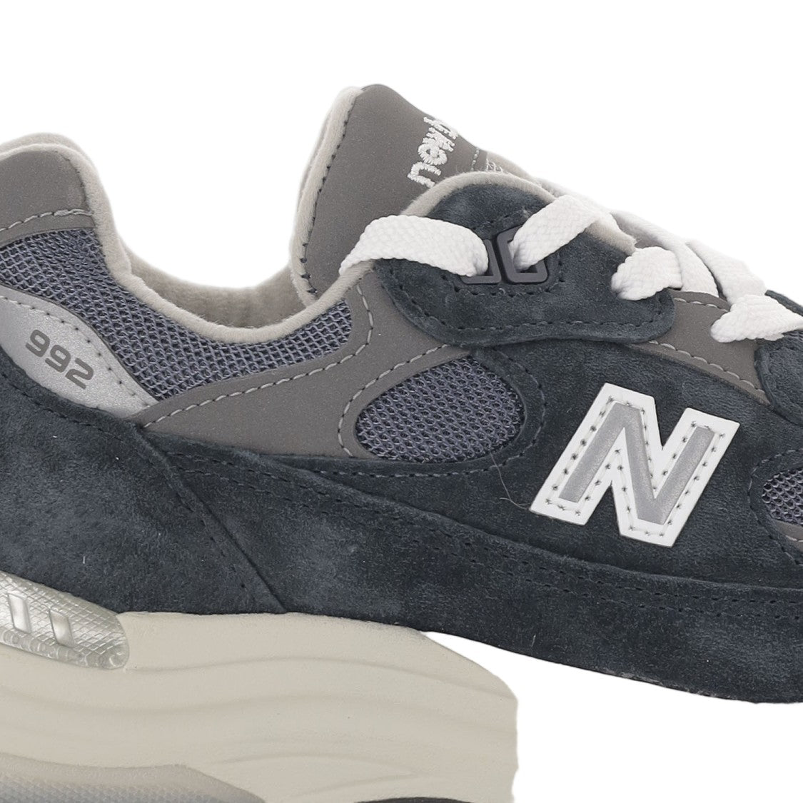 New Balance Gray Panel Reflective Leather Sneakers