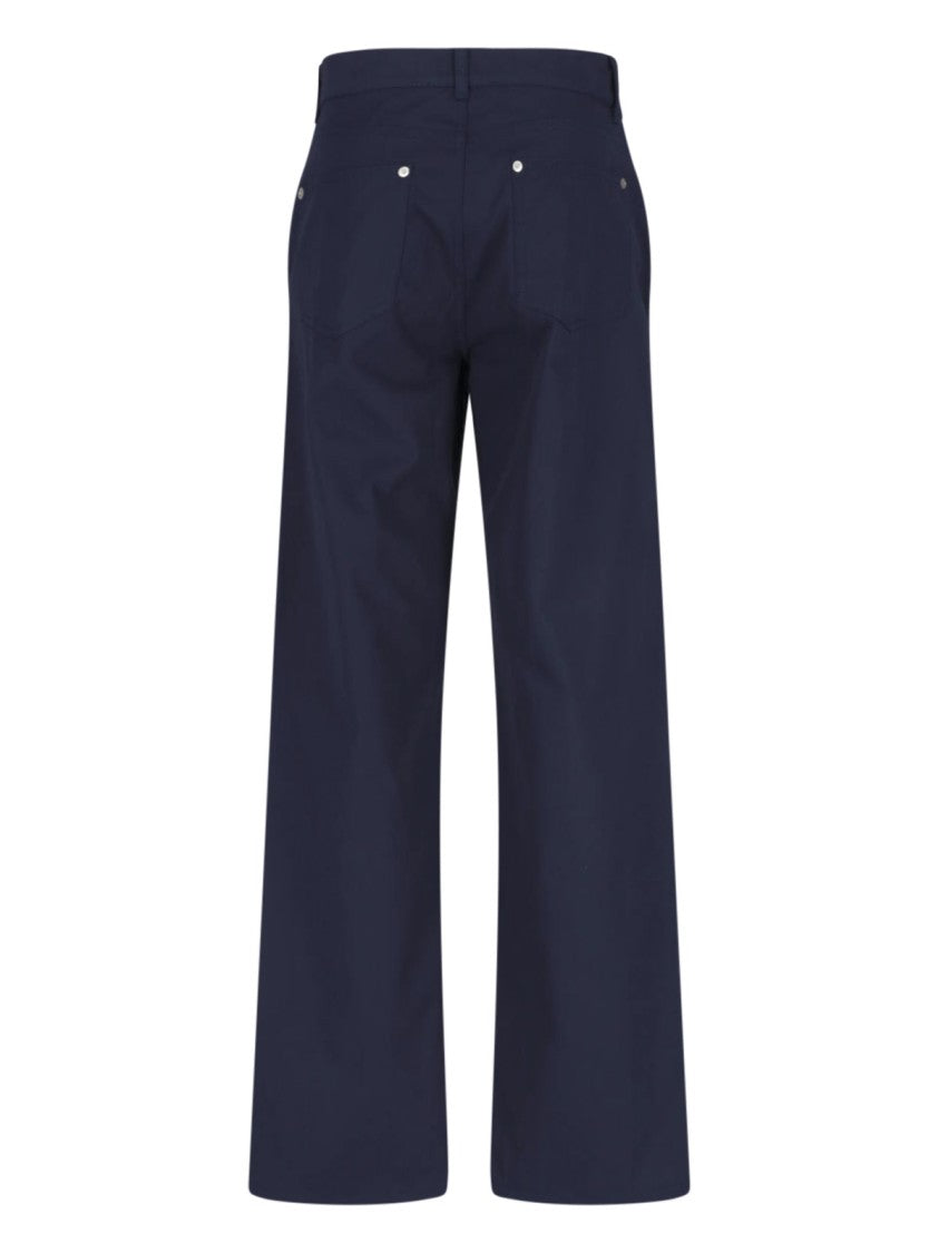 Paloma Wool Blue Cropped Wide-Leg Rivet Trousers
