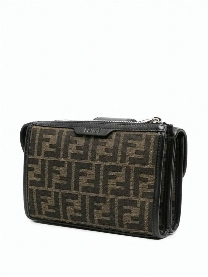 Fendi Structured Monogram Crossbody Bag With Adjustable Strap