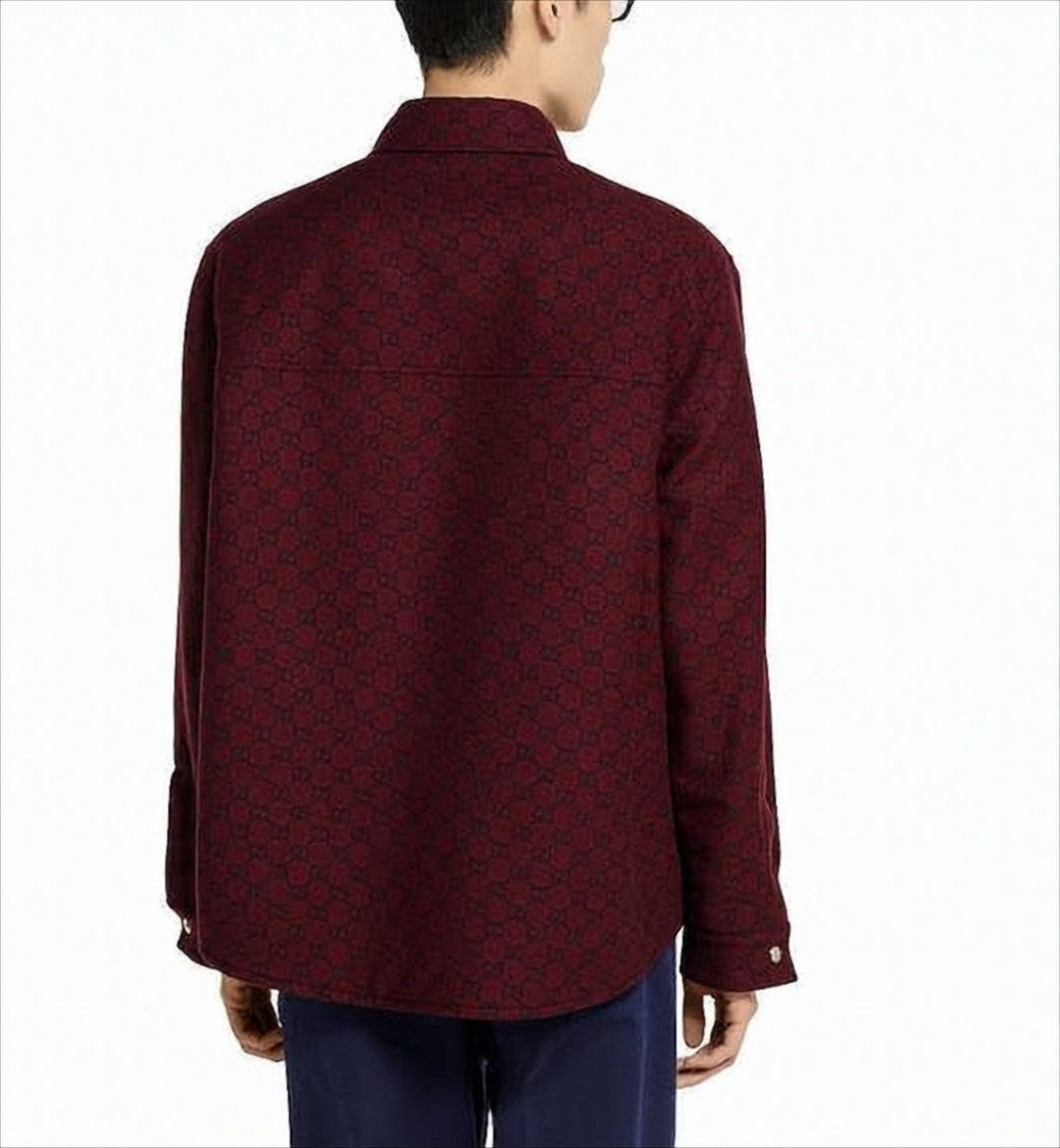 Gucci Boxy Blue Jacket With Classic Collar