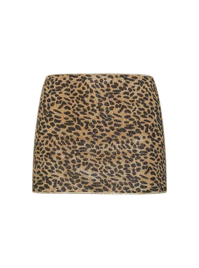 Oséree Animalier Lumiere Skirt Leopard