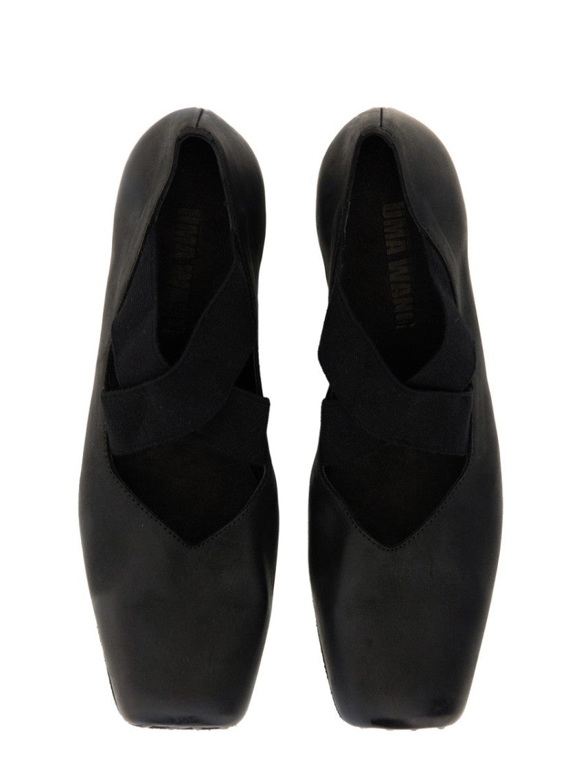 Uma Wang Square Toe Calf Leather Flats