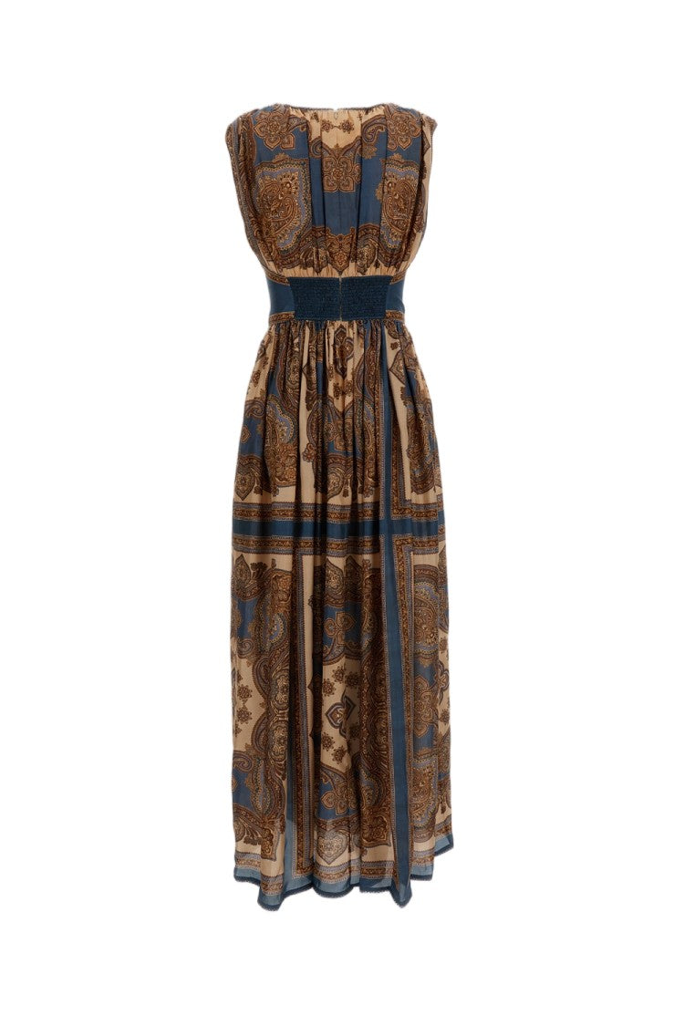 Zimmermann Paisley Pattern Silk Habotai Maxi Dress