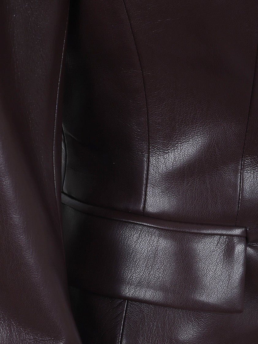 The Andamane Cropped Vegan Leather Blazer