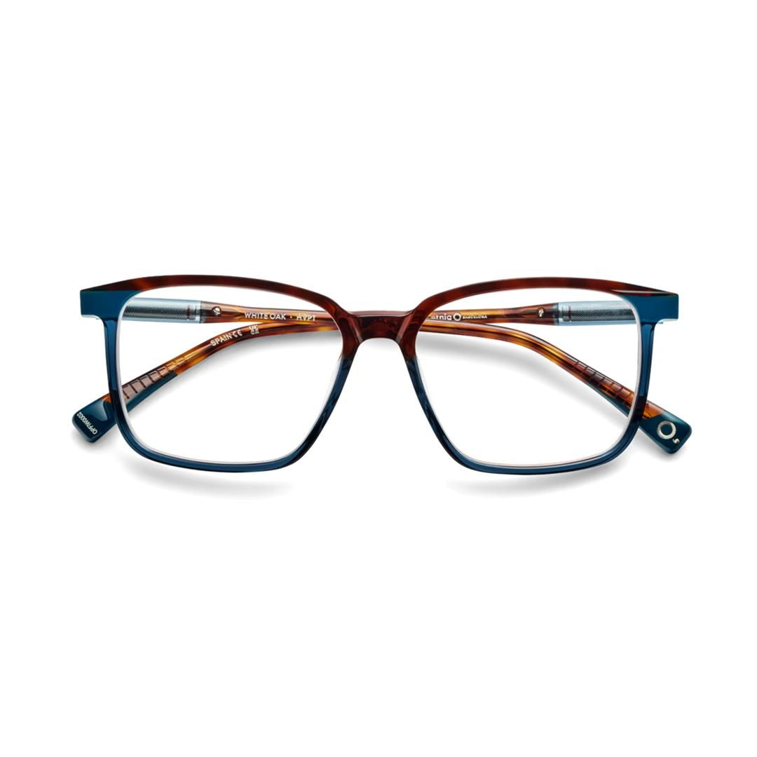 Etnia Barcelona White Oak Gradient Rectangular Frame Sunglasses With Tortoiseshell Temples