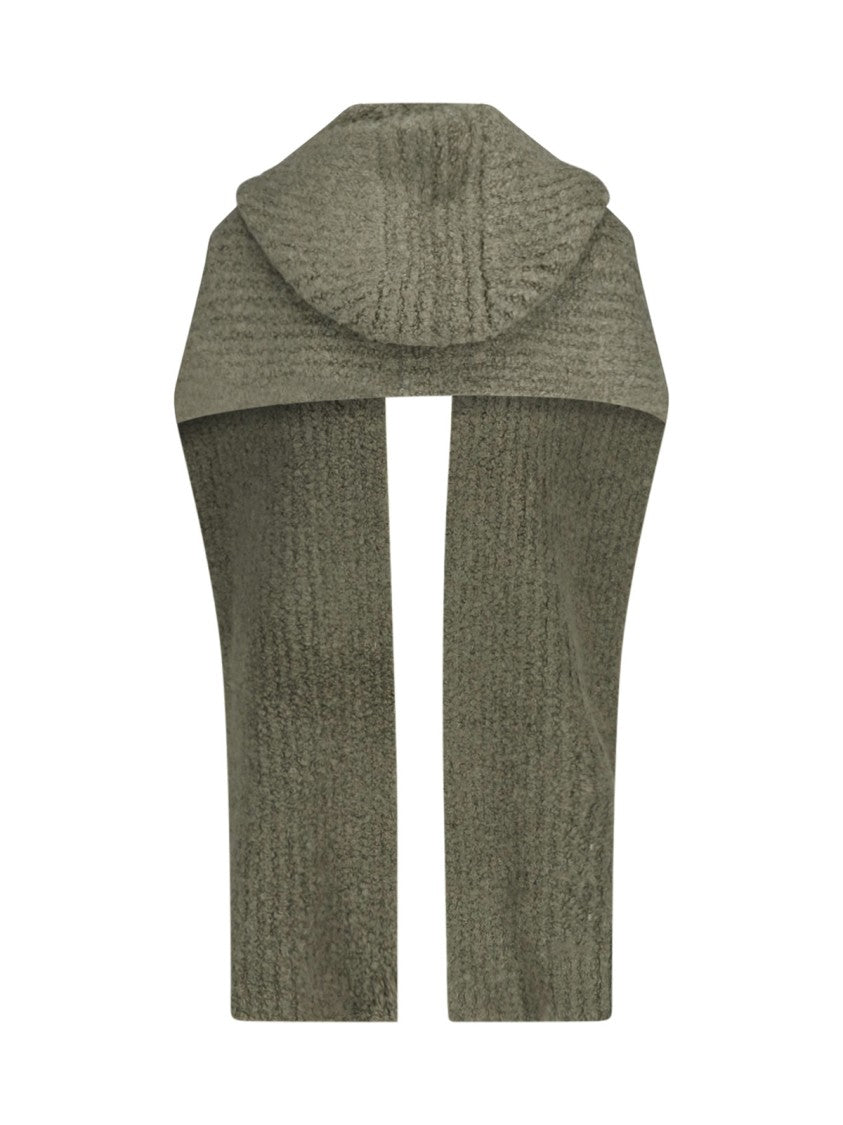 Mm6 By Maison Margiela Green Hooded Knit Scarf