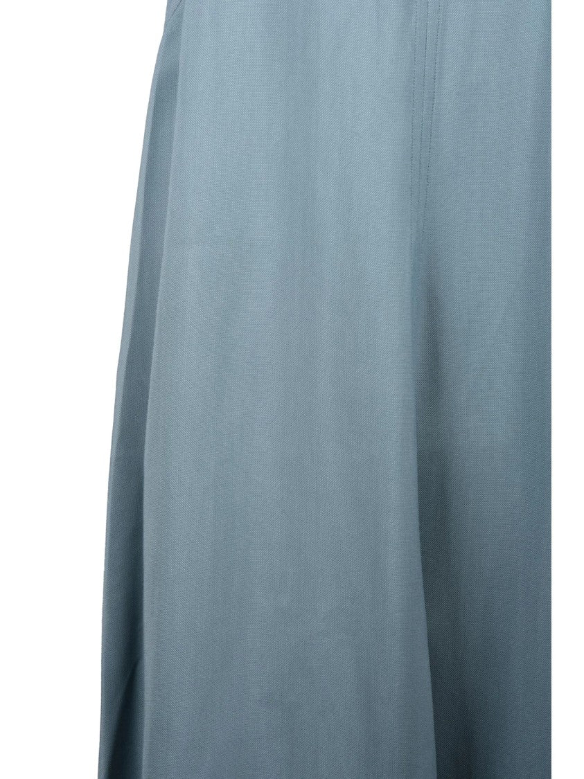 Department 5 Light Blue Dualist Fluid Stretch Viscose Midi Dress