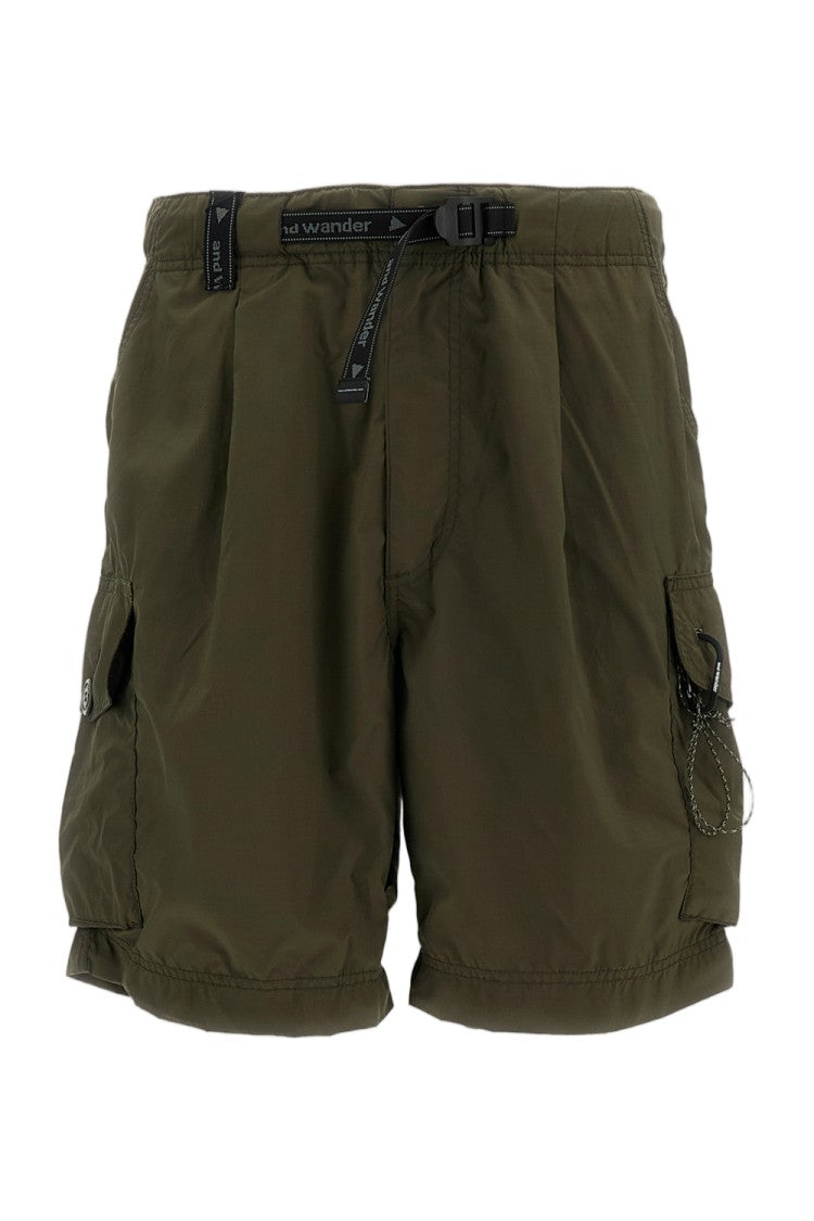 And Wander Green Water-Repellent Cargo Shorts