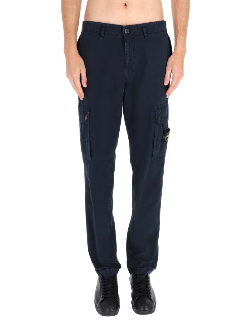 Stone Island Logo Patch Functional Cargo Straight-Leg Pants