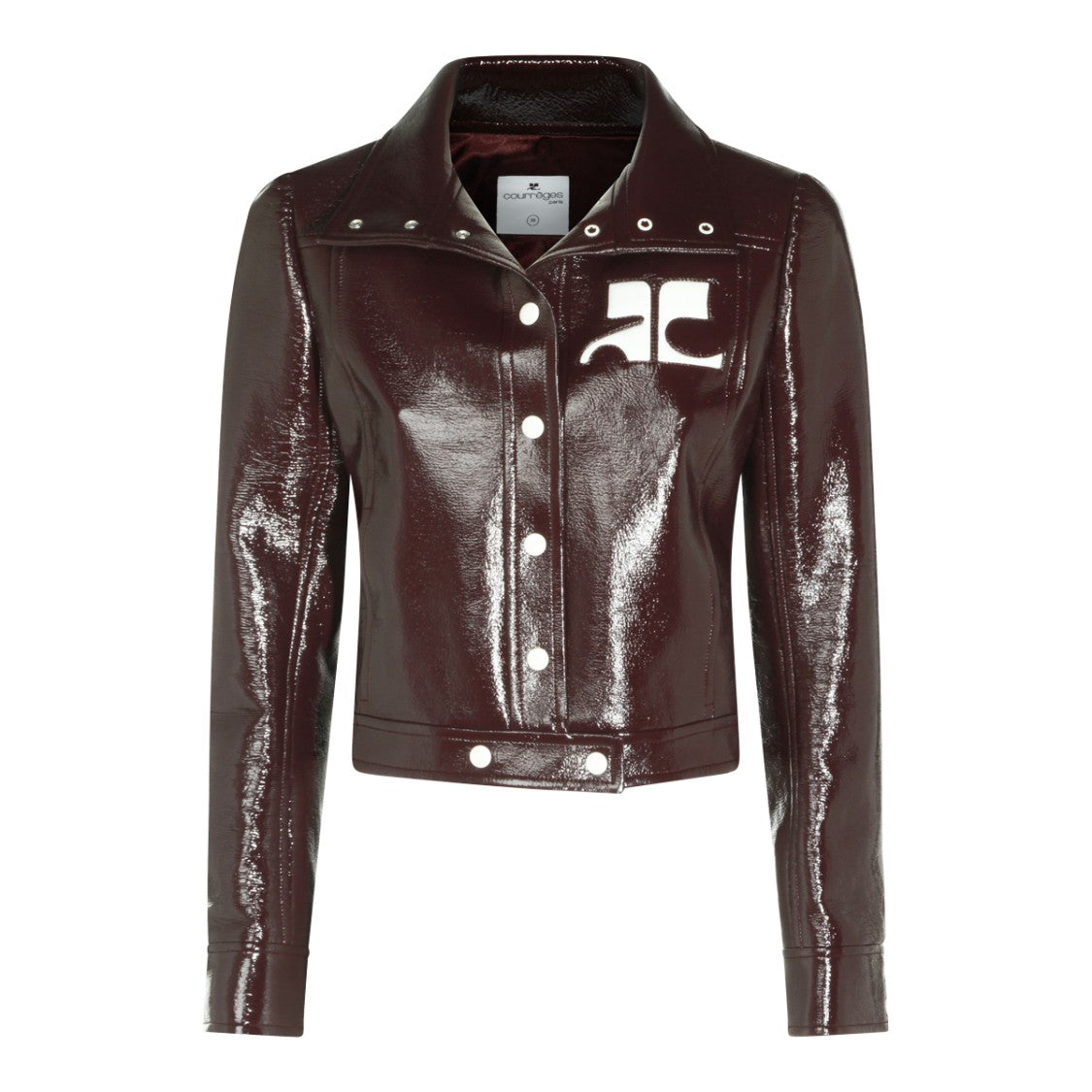 Courrèges Dark Red Cotton Cropped Jacket