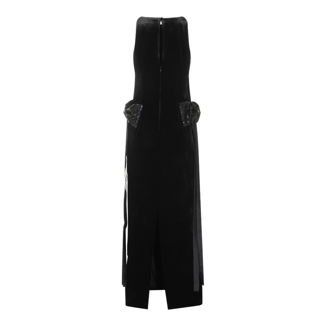 Self-Portrait Black Sleeveless Velvet Maxi Dress