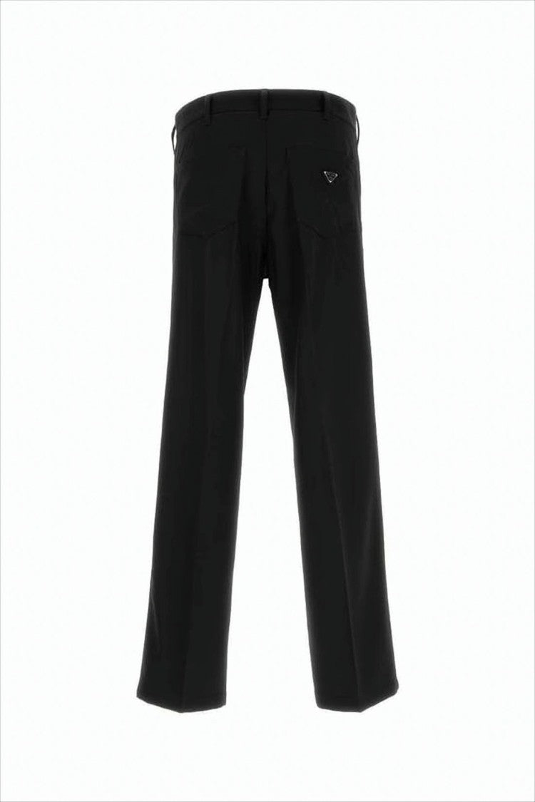 Prada Tailored Black Straight Pants With Structured Silhouette