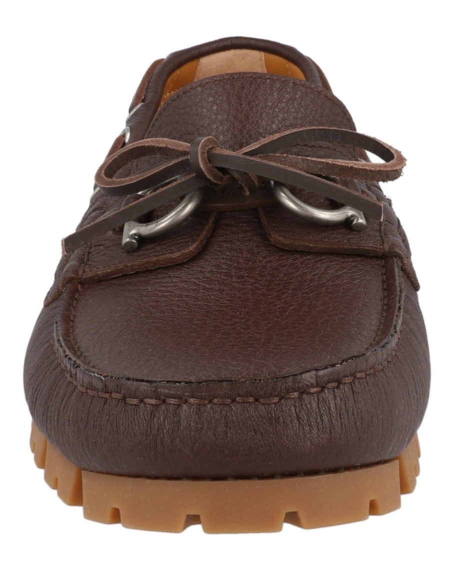 Ferragamo Pebbled Calfskin Leather Loafers