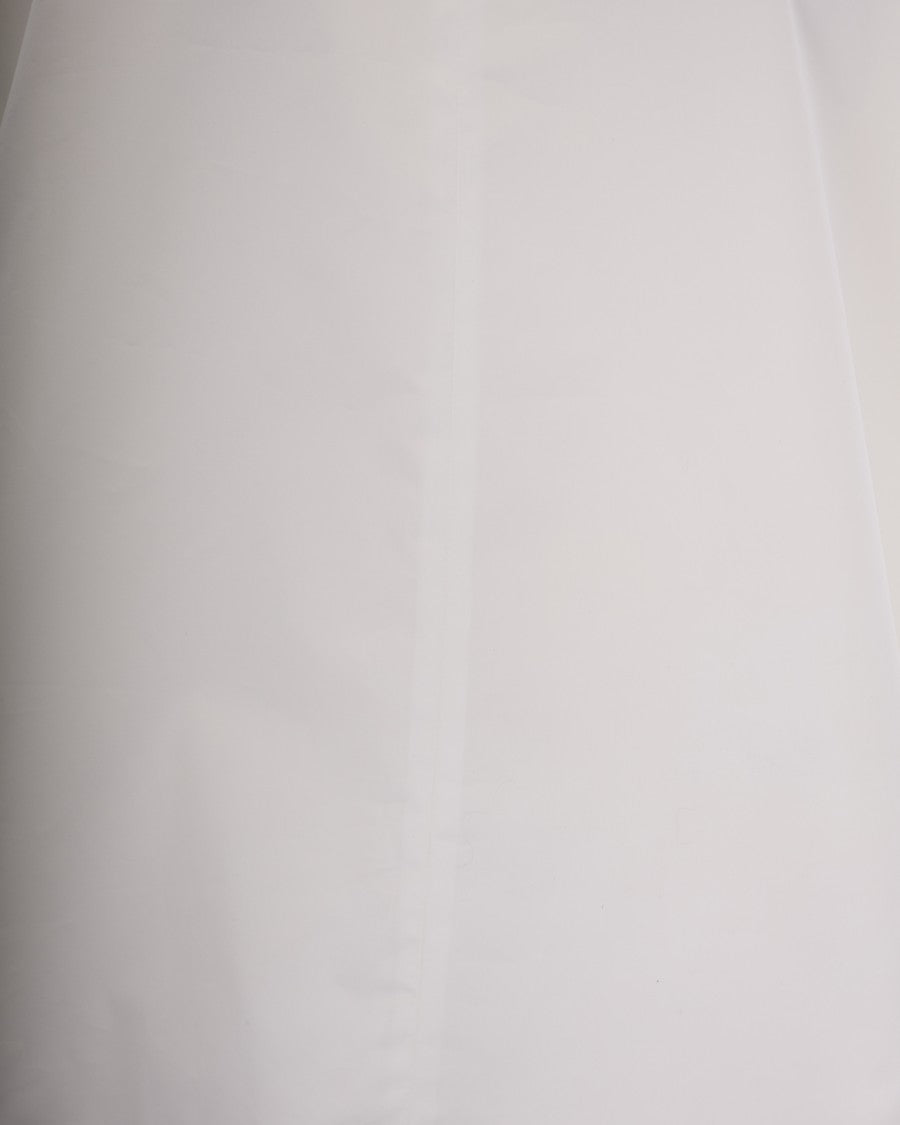 Max Mara Ivory Satin Balloon Sleeve Cotton Blouse