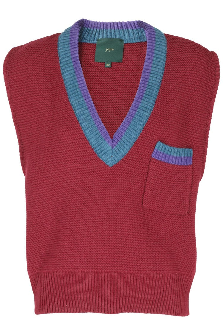 Jejia Sleeveless Burgundy Knit Top