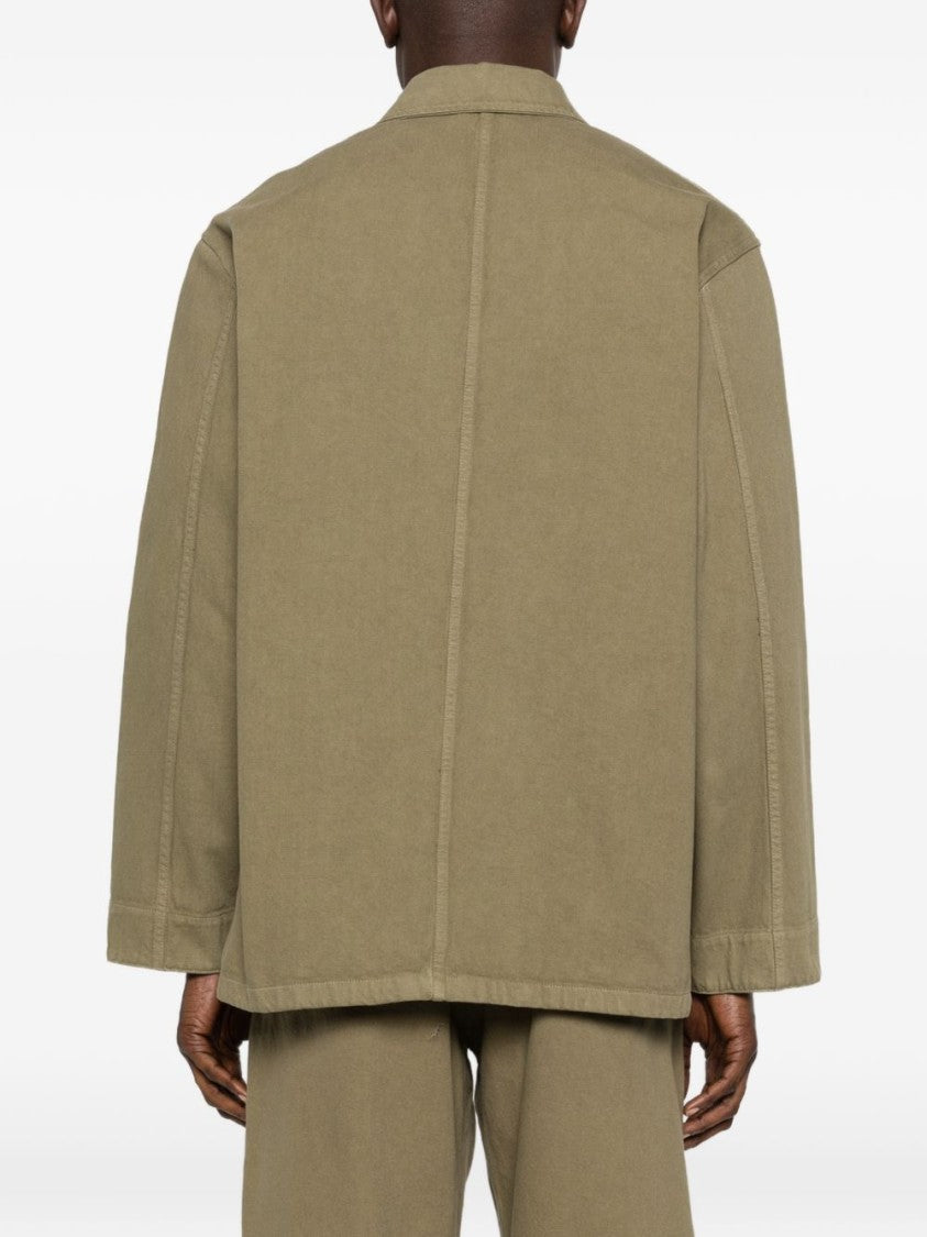 A.P.C. Casual Olive Jacket In Organic Cotton