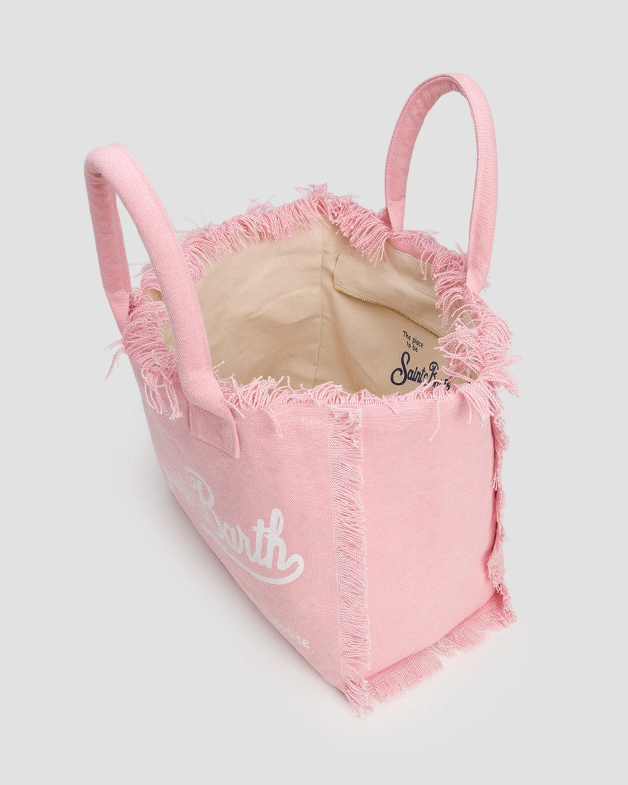 Mc2 Saint Barth Spacious Rectangular Tote Bag With Frayed Edges