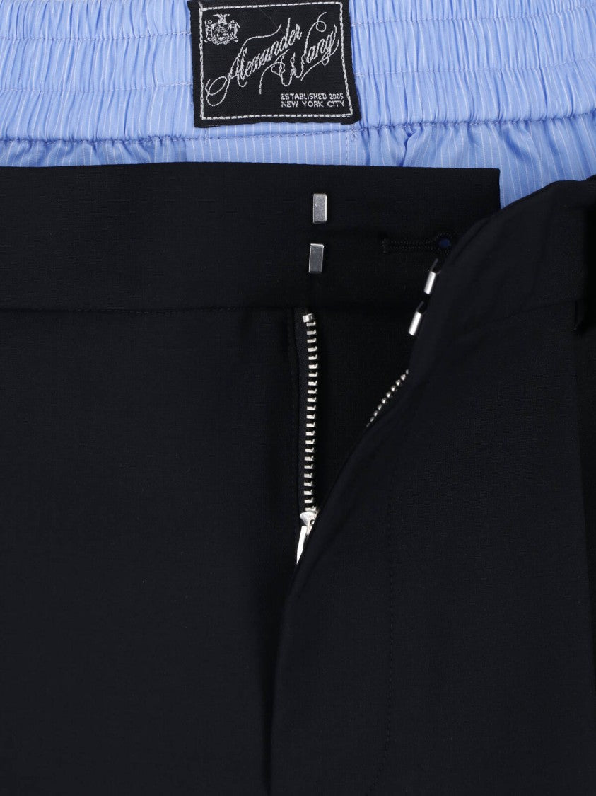 Alexander Wang Light Blue Pleated Front Zipper Shorts