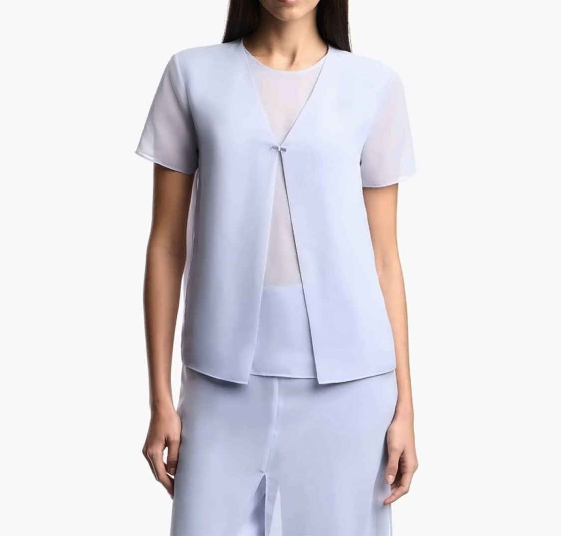 Emporio Armani Techno Georgette Two Piece Effect Blouse