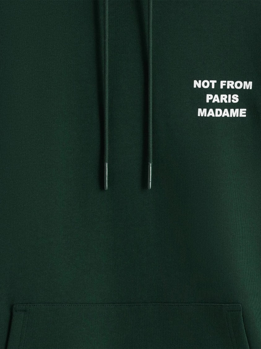 Drôle De Monsieur Bold Slogan Cotton Hoodie With Classic Fit
