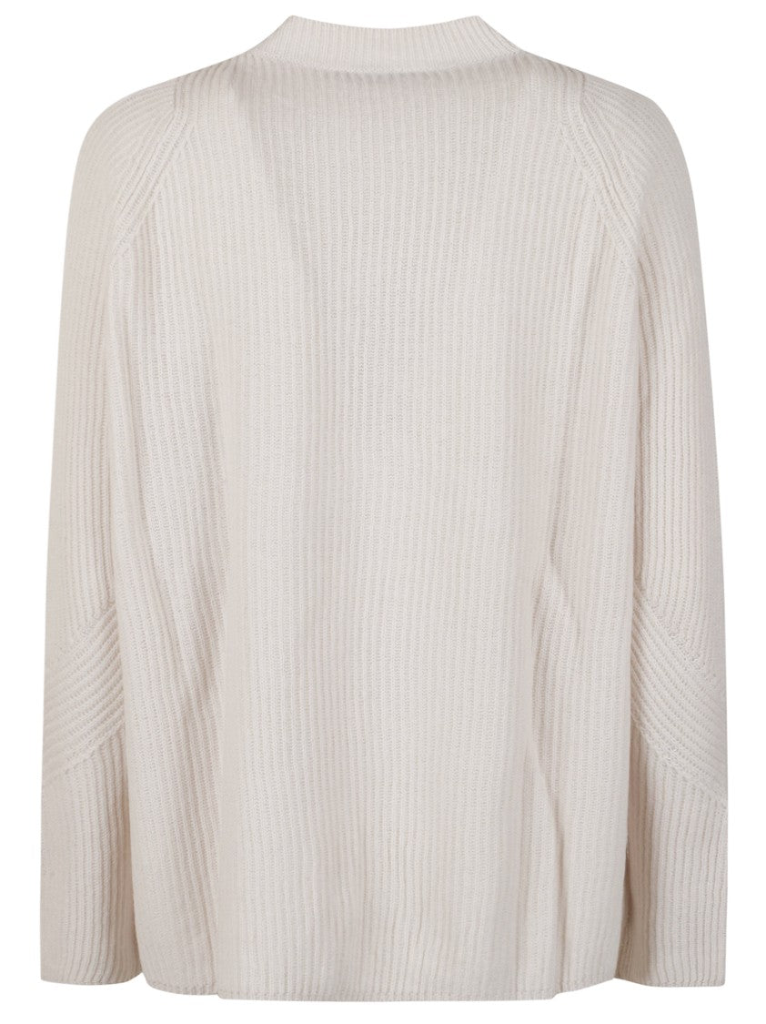 Max Mara Soft Ribbed Knit Sweater With Cropped Hem