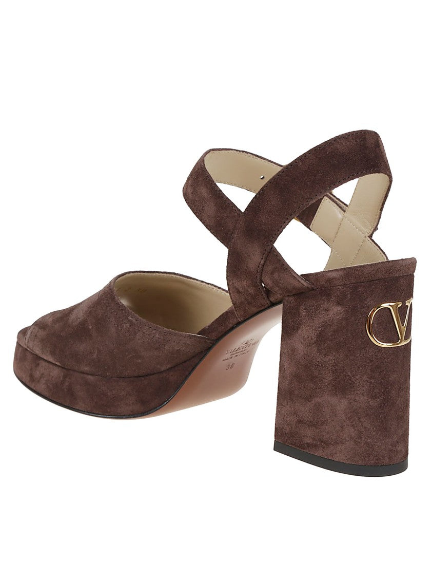 Valentino Garavani Fawcette Sandal In Crust Leather