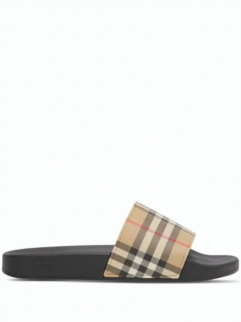 Burberry Burberry Check Pattern Furley Slide Sandals