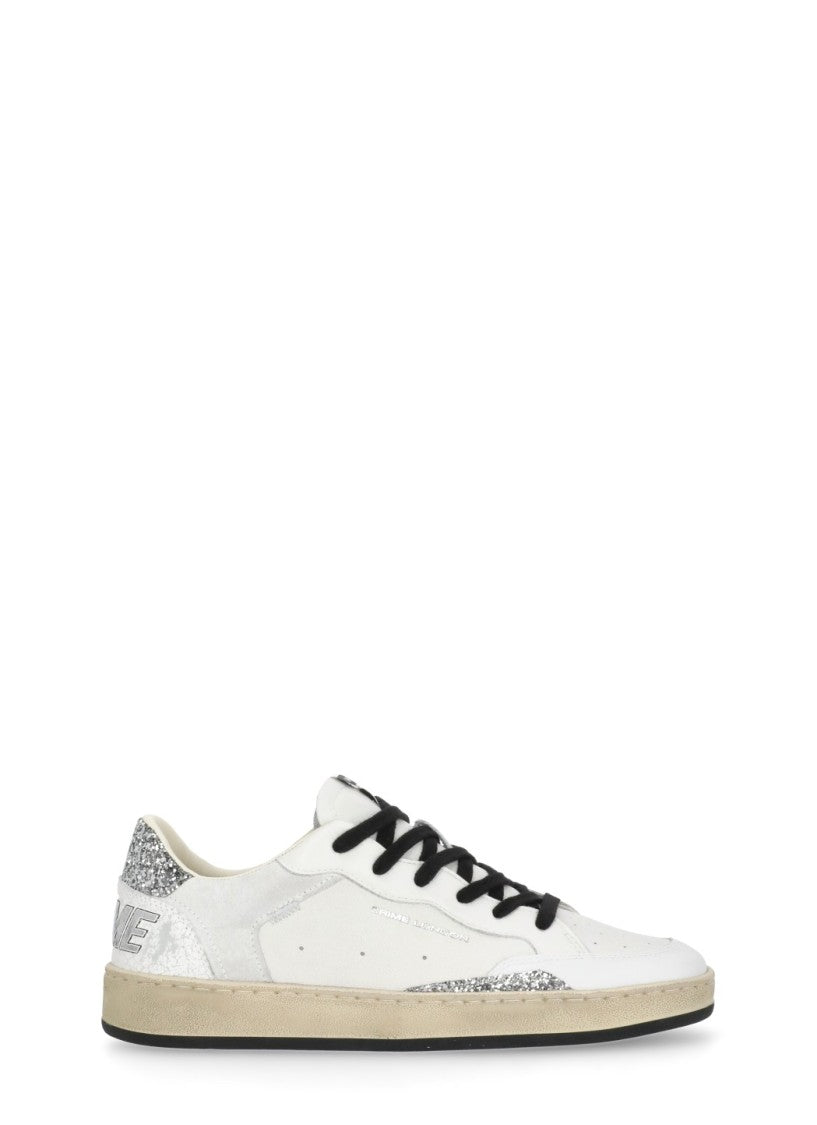 Crime London White Chelsea Used Effect Glitter Sneakers