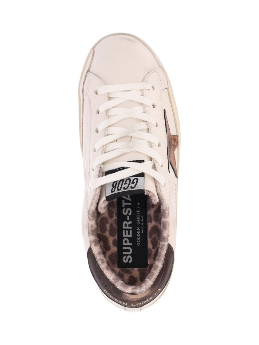 Golden Goose Cream Super-Star Leather Sneakers
