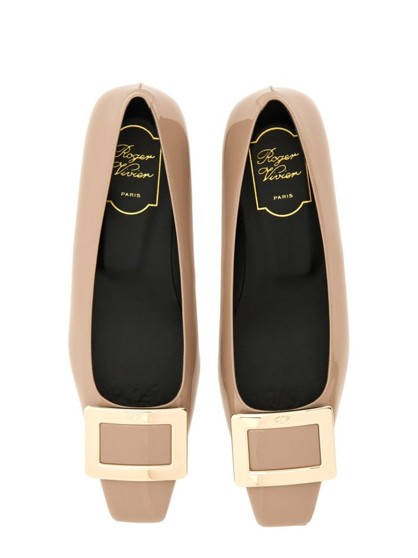 Roger Vivier Belle Vivier Leather Flats