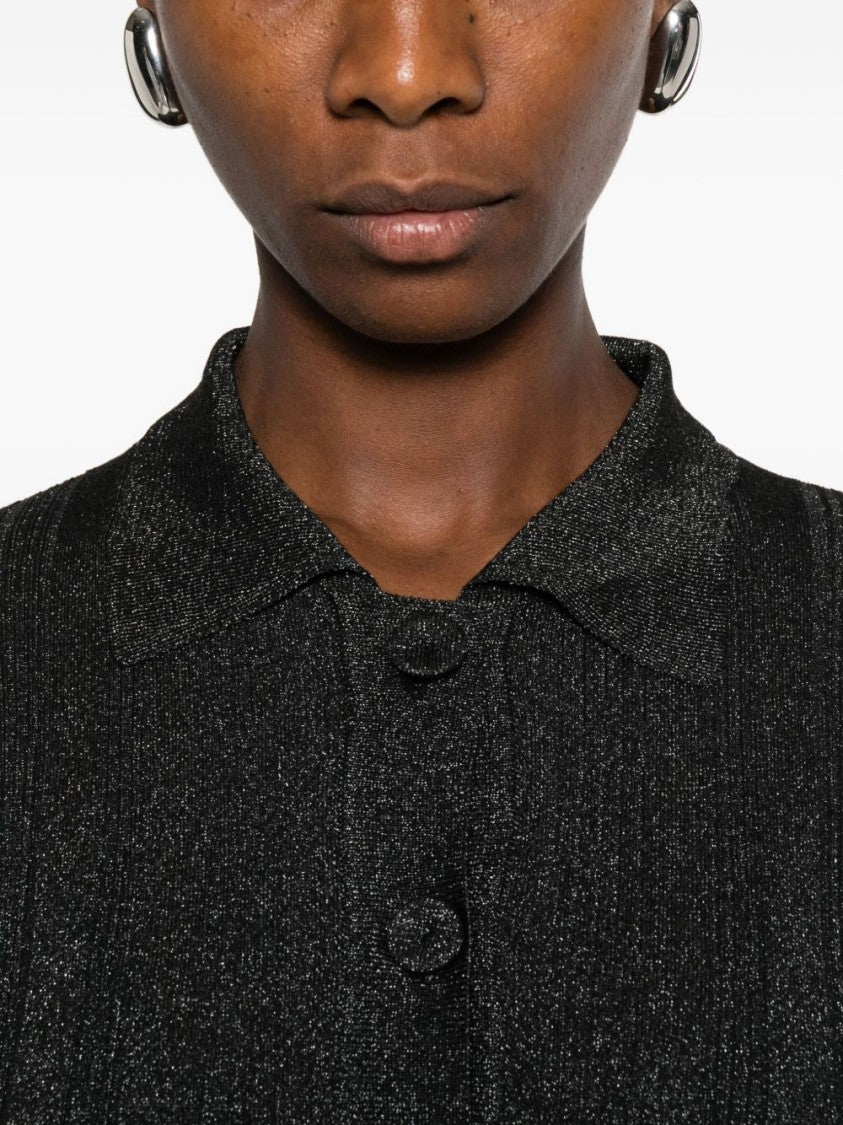 Twin-Set Fitted Long-Sleeved Shirt With Ribbed Texture