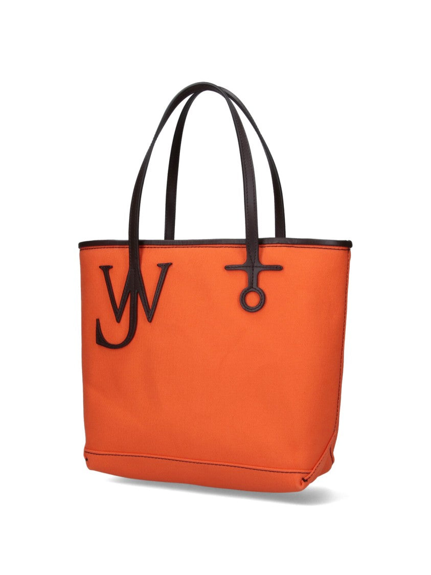J. W. Anderson Orange Anchor Structured Canvas Logo Tote