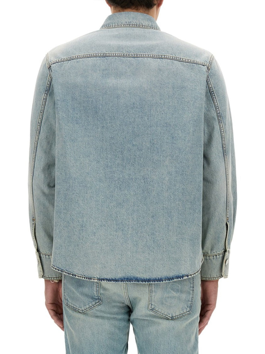 Valentino Classic Button-Up Denim Shirt With Chest Pockets