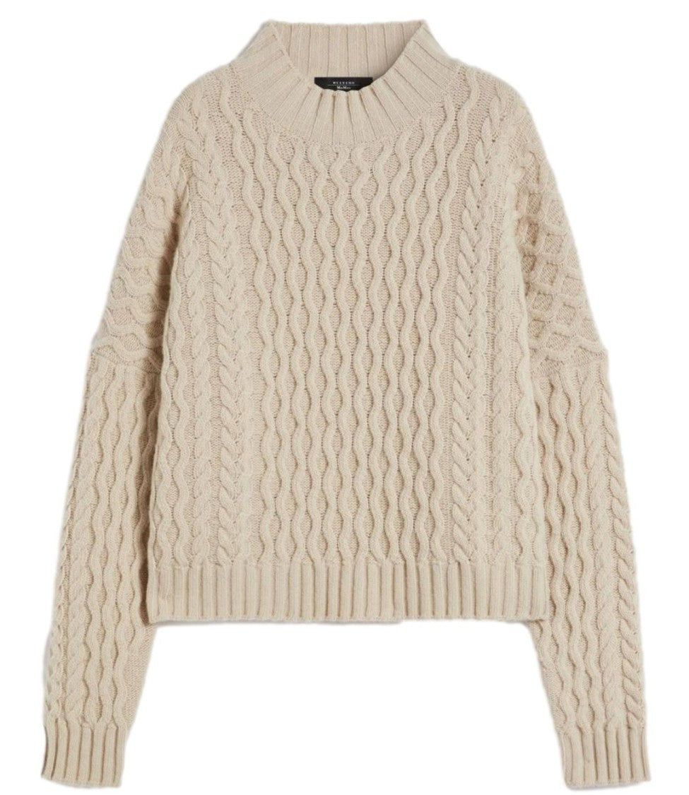 Max Mara Cable Knit Virgin Wool Sweater
