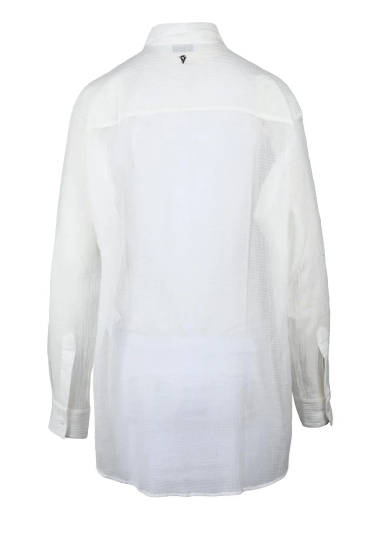 Dondup Oversized Brushed Shirt Cotton/Silk - White