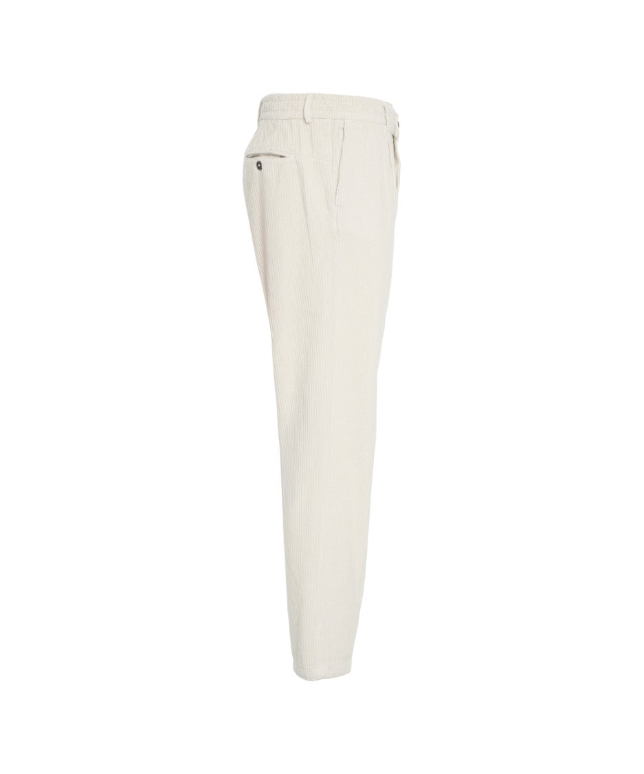 Cruna Tailored Corduroy Trousers With Marked Pleats