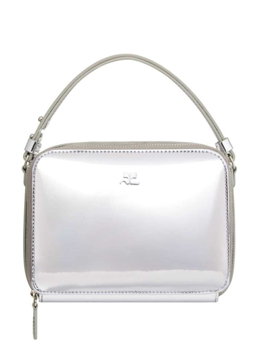 Courrèges Silver-Tone Mirrored Finish Handbag